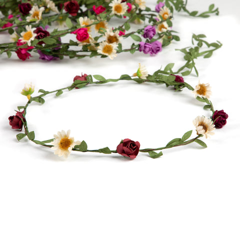Headbands with roses and vintage daisies (Pack of 10)